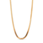 A gold snake chain necklace shown in a clean studio shot against a white background.