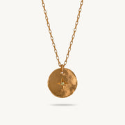 Gold Plated Silver Necklace with Green Sapphire "Star", Large