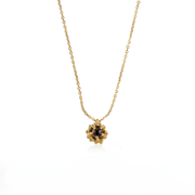 Gold Plated Silver Necklace with Smoky Quartz "By the Chocolate"