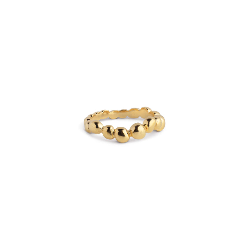 Gold-plated silver ring on a white background