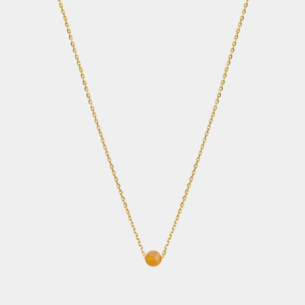 Gold Necklace with Amber 