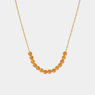 Necklace with Baltic amber beads on a white background