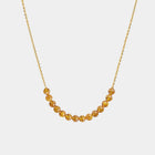 Necklace with Baltic amber beads on a white background