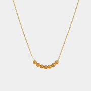 Necklace with Baltic amber beads on a white background