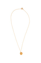 24kt gold-plated coin pendant with faces.