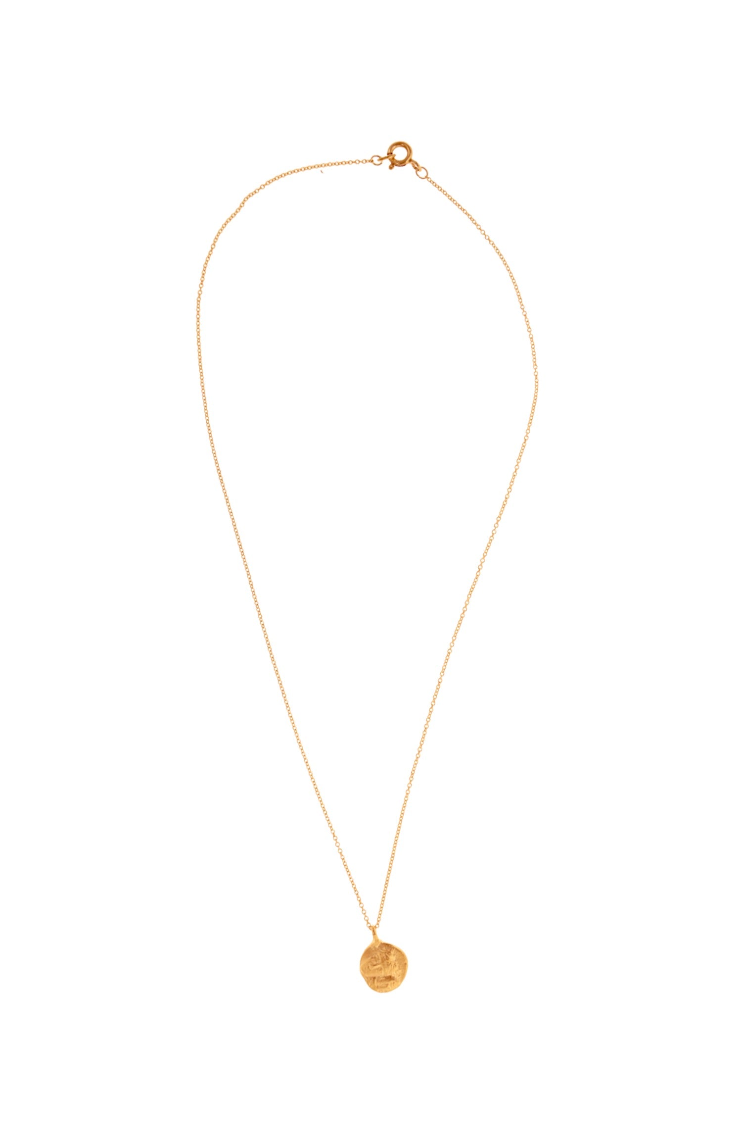 24kt gold-plated coin pendant with faces.