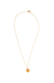 24kt gold-plated coin pendant with faces.