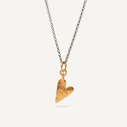 Gold Plated / Oxidised Silver Necklace "Handcrafted Heart"