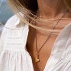 Gold Plated / Oxidised Silver Necklace "Handcrafted Heart"