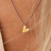 Gold Plated / Oxidised Silver Necklace "Heart"