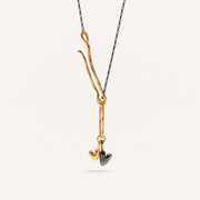 Gold Plated / Oxidised Silver Necklace "Love Hook"