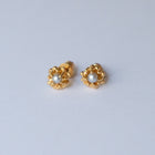 Gold Plated Silver Earrings with Pearls "Coral Reef", Small
