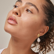 Gold Plated Silver Earrings with Pearls "Paris"