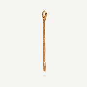 Gold Plated Silver Longline Bar Hoop Earring with Sapphires