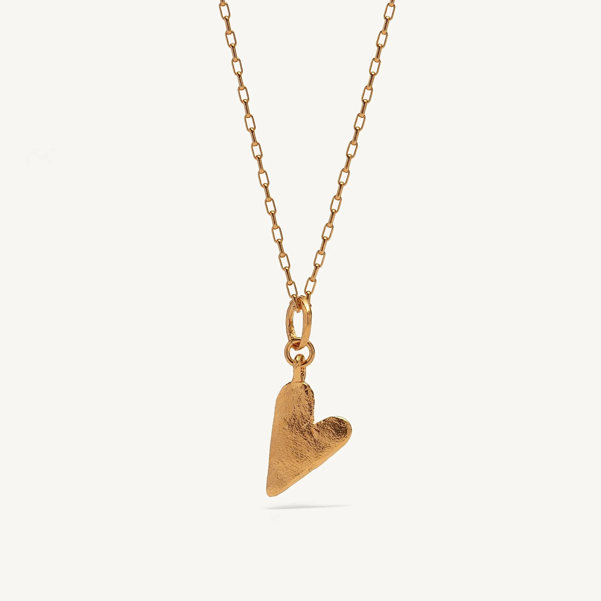 Gold Plated Silver Necklace "Handcrafted Heart"
