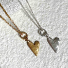 Gold Plated Silver Necklace "Handcrafted Heart"