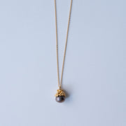 Gold Plated Silver Necklace with Pearl "By the Sea"