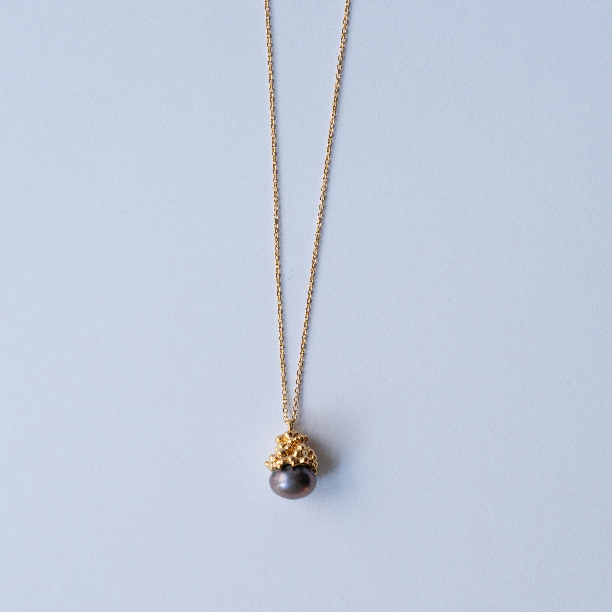 Gold Plated Silver Necklace with Pearl "By the Sea"