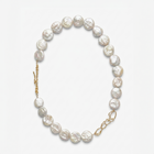 Gold-plated silver necklace composed of natural baroque pearls 