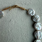 Gold-plated silver necklace composed of natural baroque pearls 