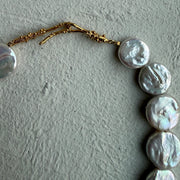 Gold-plated silver necklace composed of natural baroque pearls 