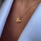 Gold Plated Silver Necklace with Diamond "Heart"