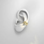 Rose Gold Ear Cuff with Diamonds "Bare Souls. Three-Threads"