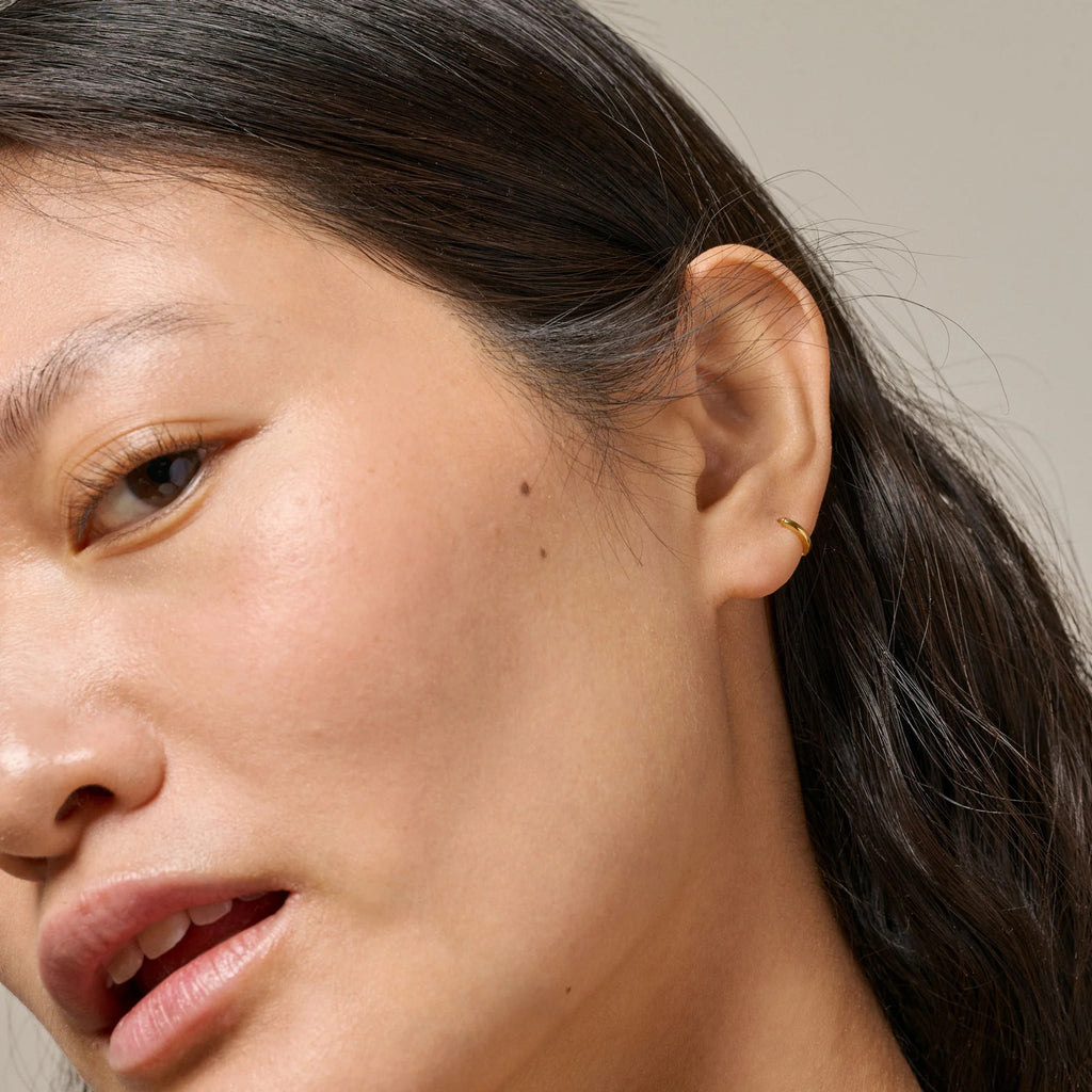 Gold Plated Silver Hoop Earrings "Classic” (6 mm)