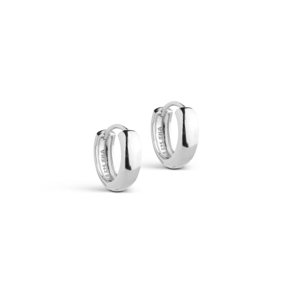Silver Earrings "Classic Wide", 15 mm