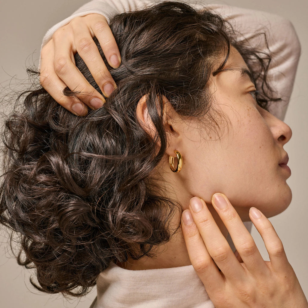 Auksuoto sidabro auskarai „Classic Wide“, (20 mm)