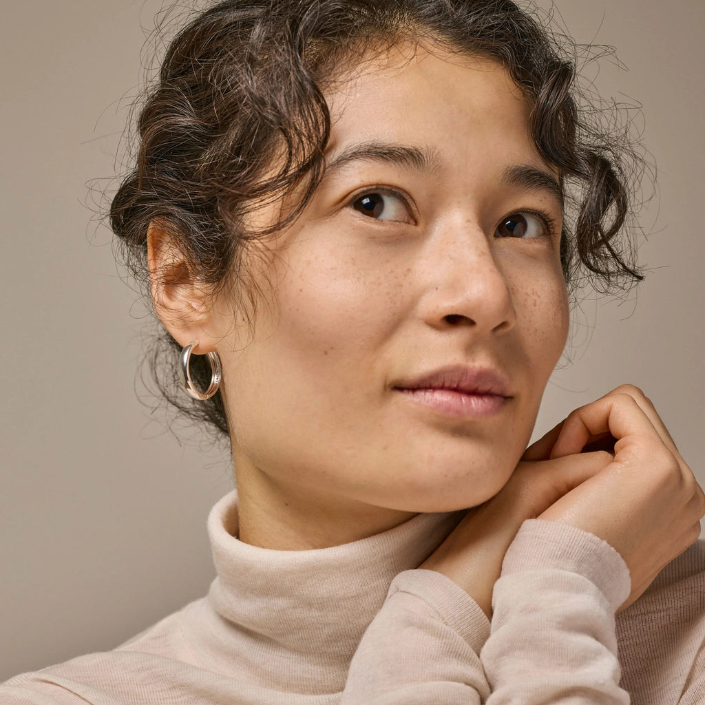 Sidabriniai auskarai „Classic Wide“, (25 mm)