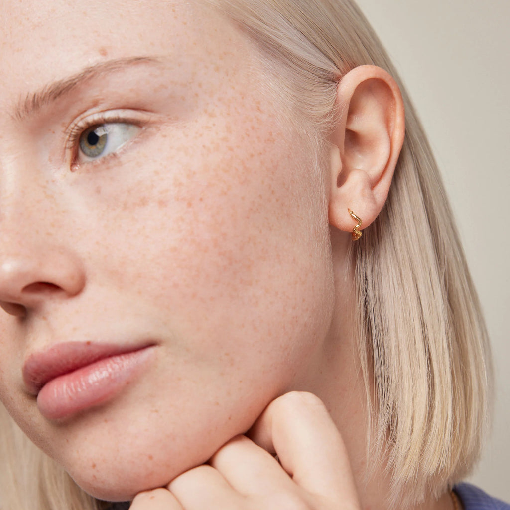 Gold Plated Silver Hoop Earrings "Holly”, Small