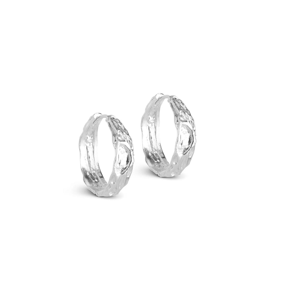 Silver Hoop Earrings "Nela”, Large