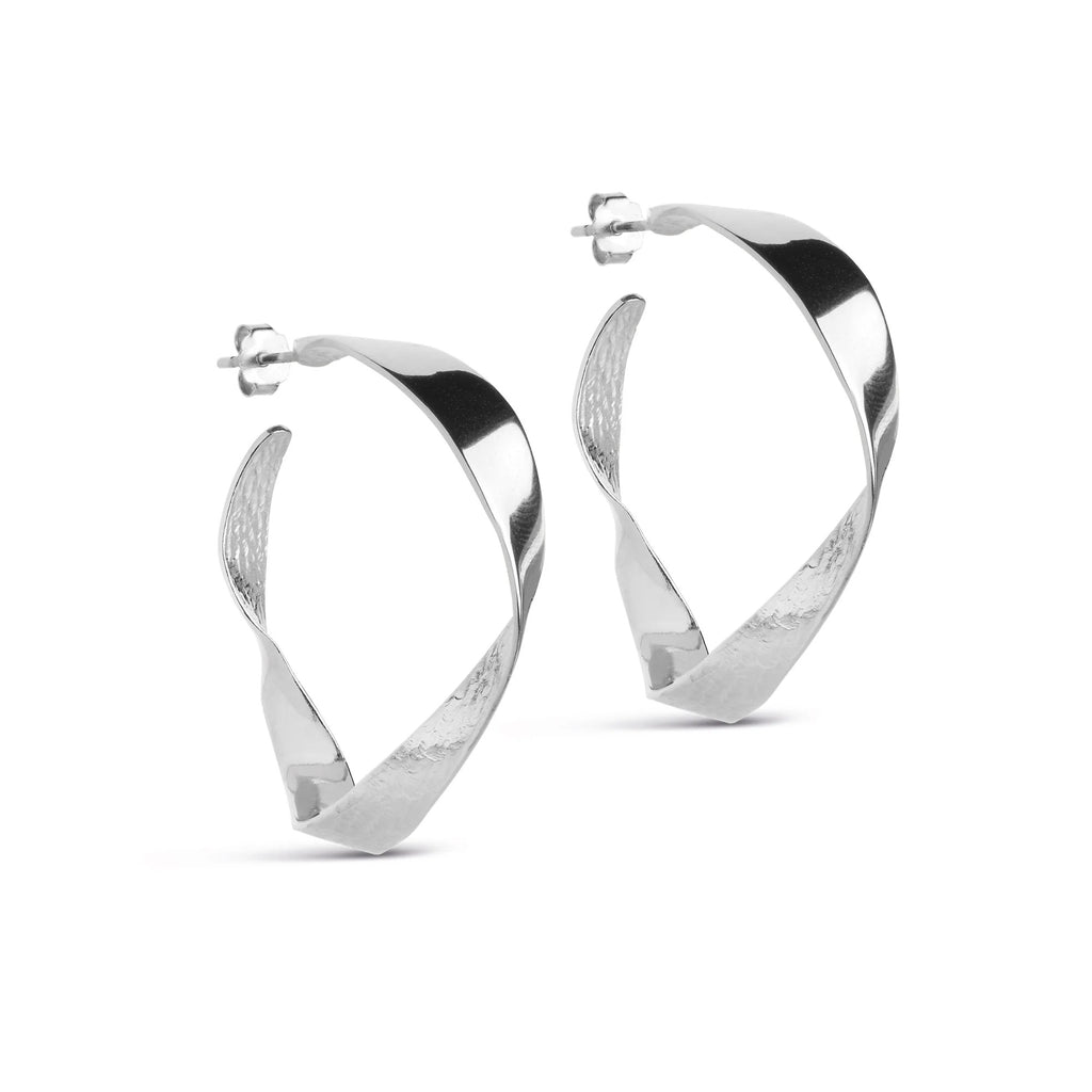 Silver Hoop Earrings "Scarlet", Large
