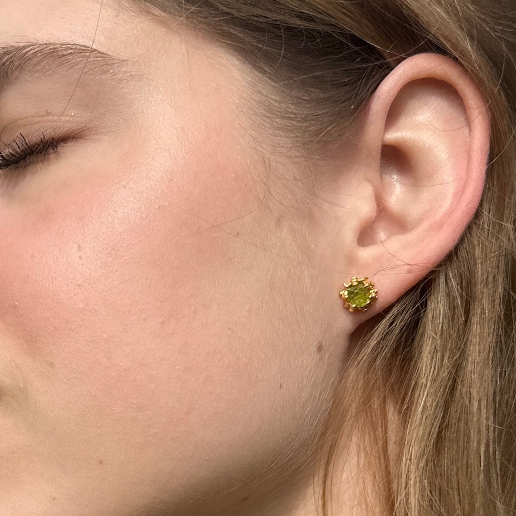 Silver Earrings with Peridot "By the Green Nature"