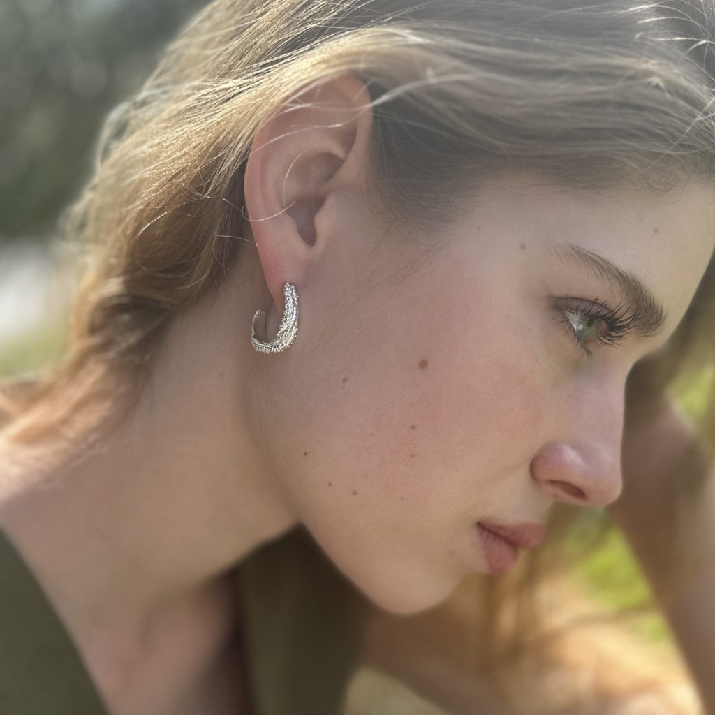 Silver Earrings "Twisted Coral"