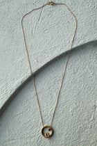 Gold Plated Silver Necklace with Garnet "All Around Us"