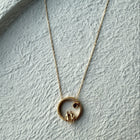 Gold Plated Silver Necklace with Garnet "All Around Us"