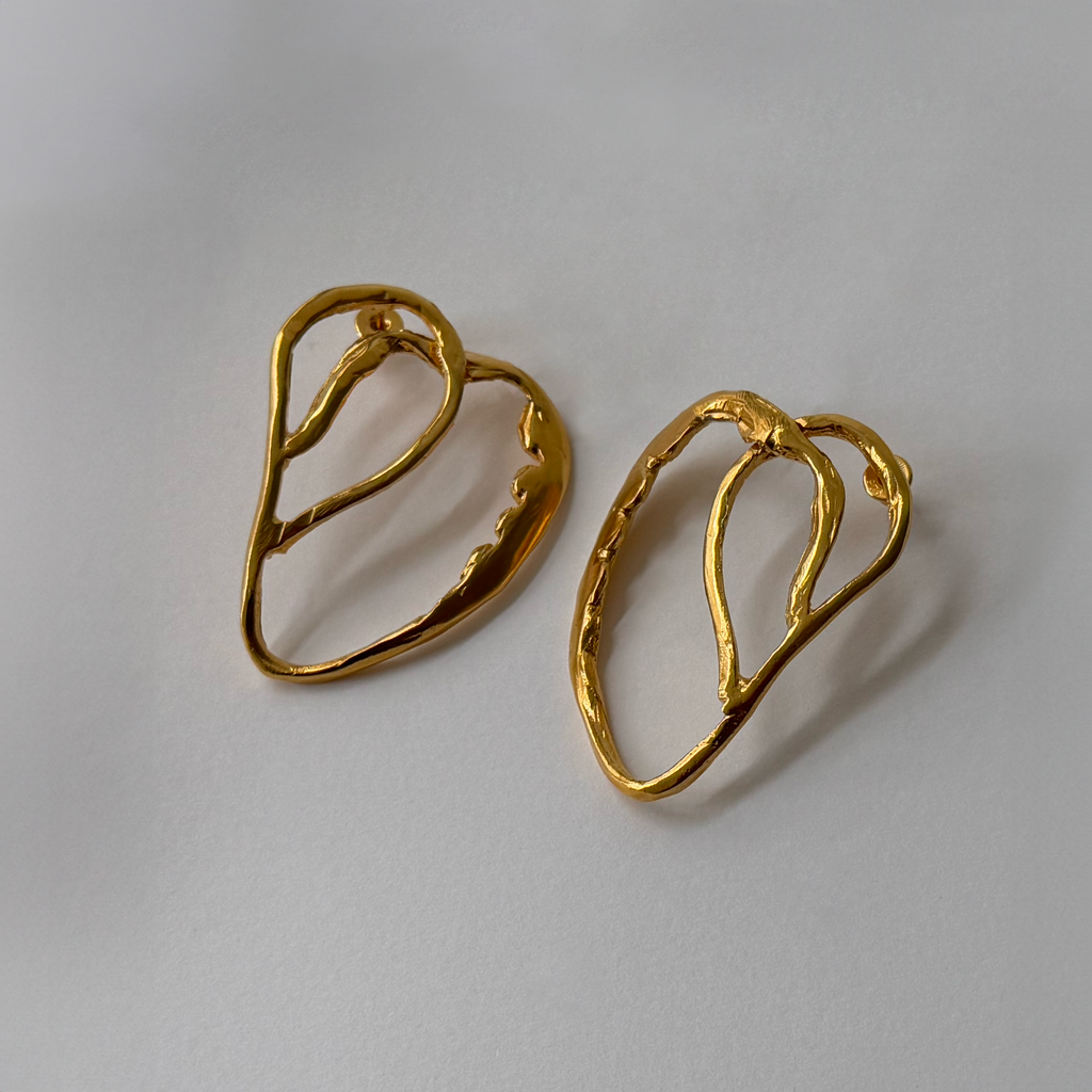 Gold Plated Silver Earrings "Hearts"