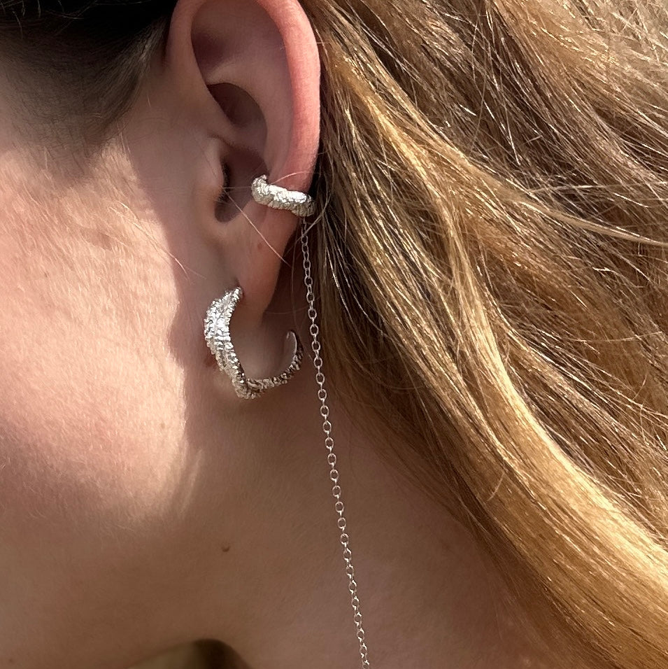 Silver Earrings "Twisted Coral"