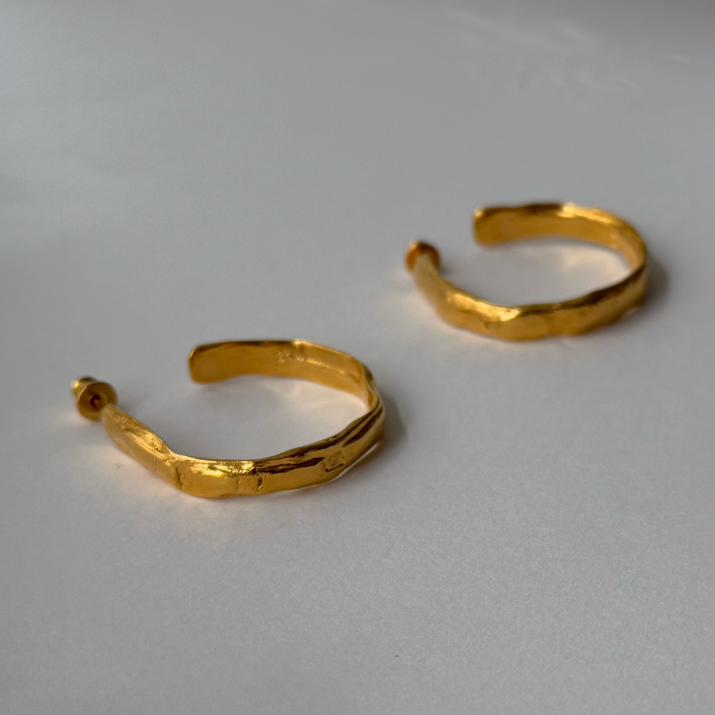 Gold Plated Silver Hoop Earrings