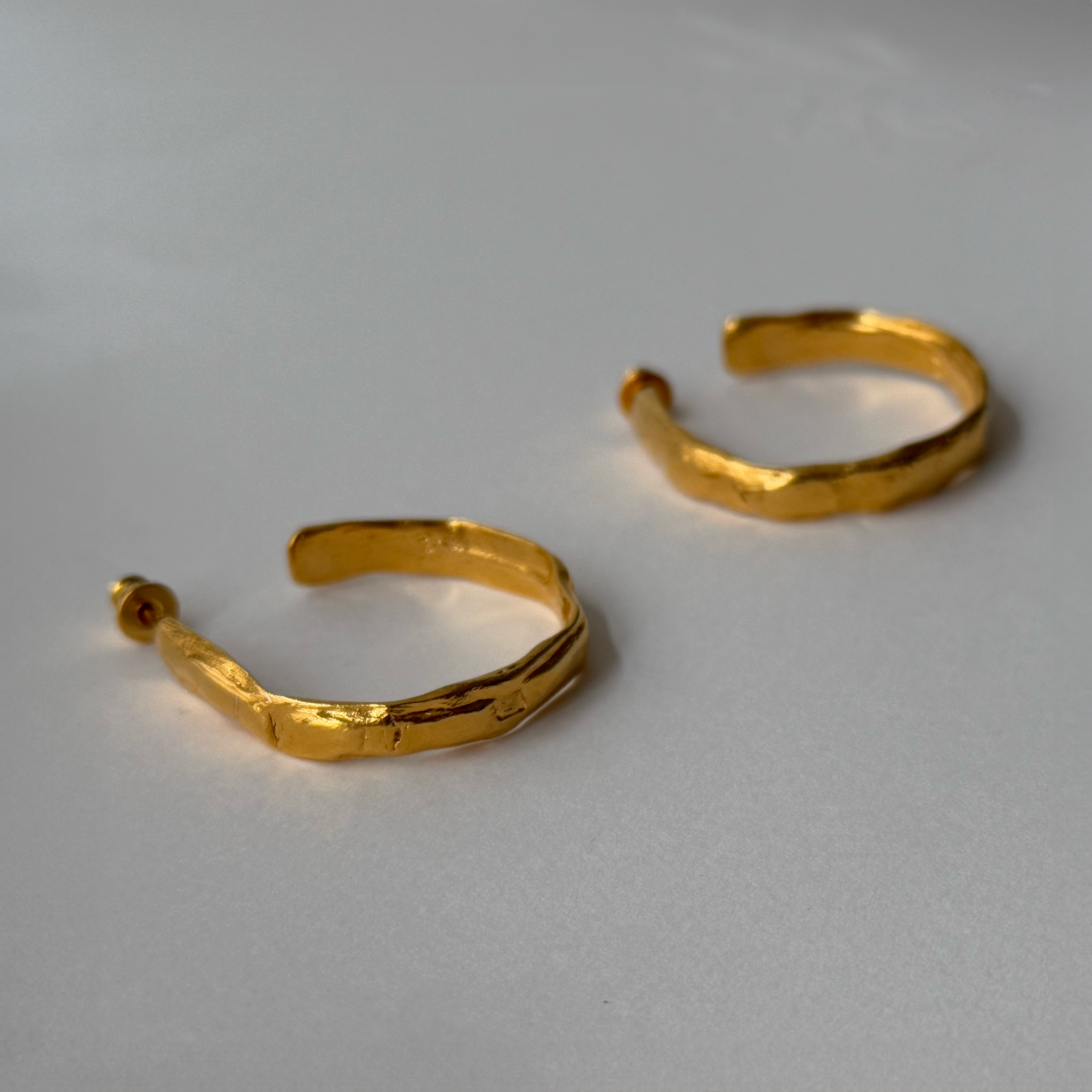 Gold Plated Silver Hoop Earrings – Miutto