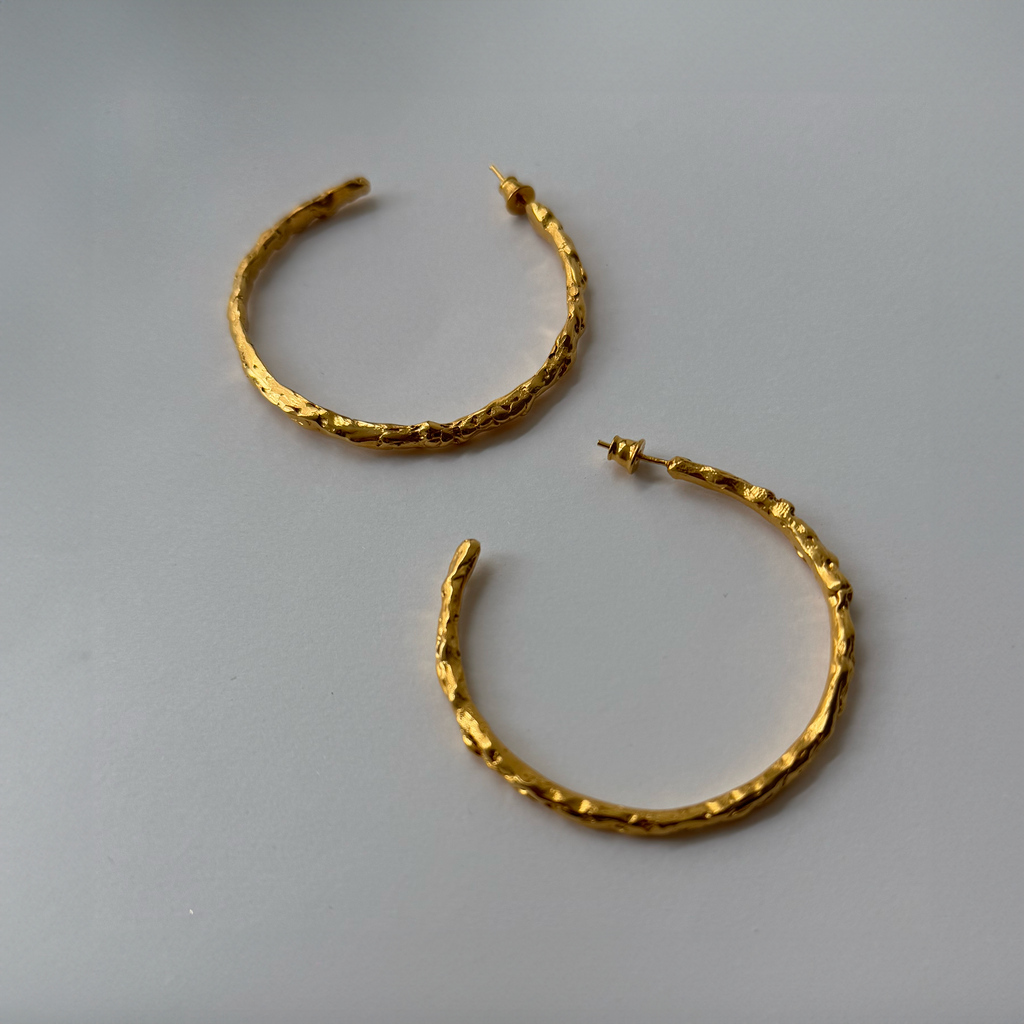 Gold Plated Silver Hoop Earrings