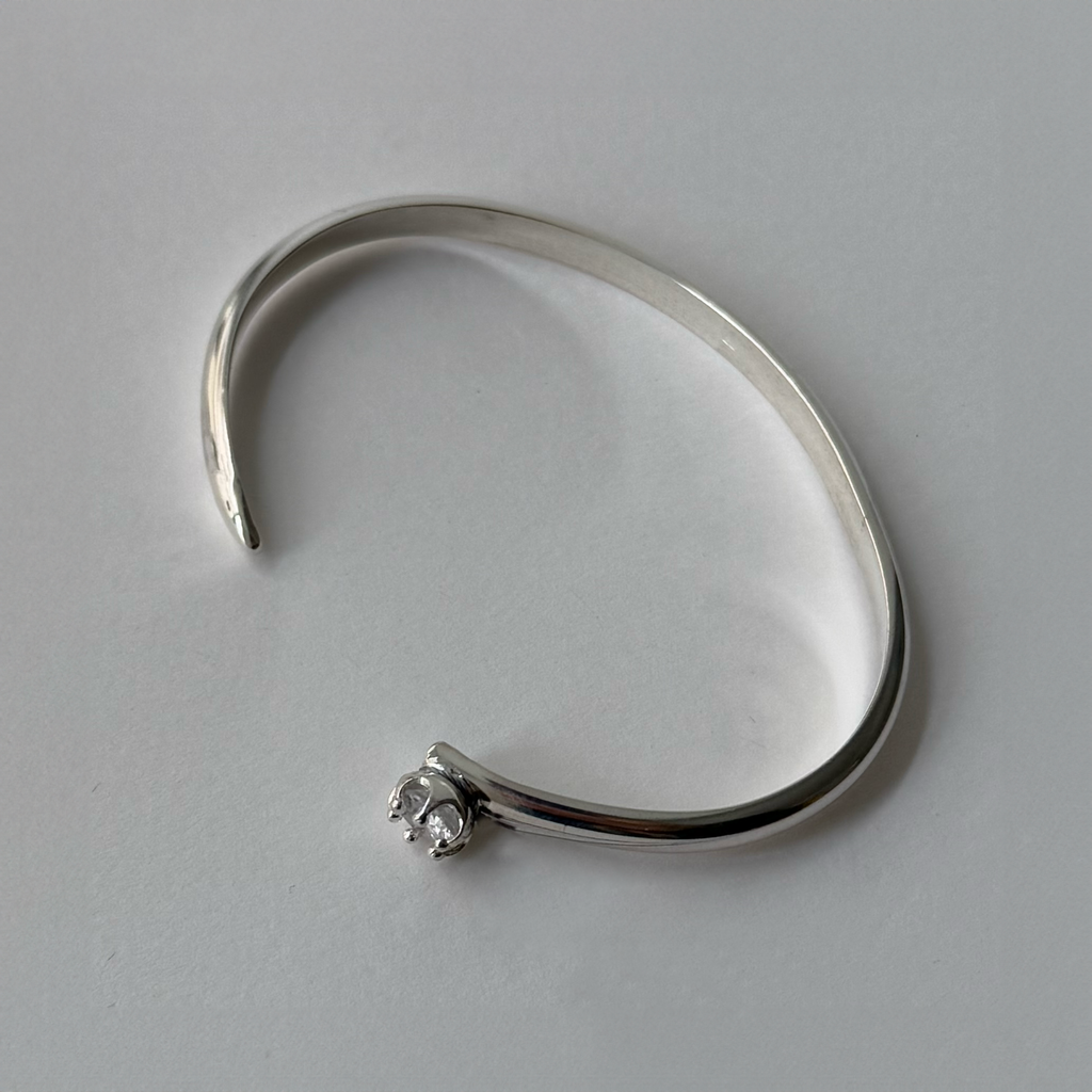 Silver & Zirconium Bangle