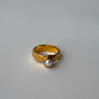 Gold Plated Silver & Pearl Ring
