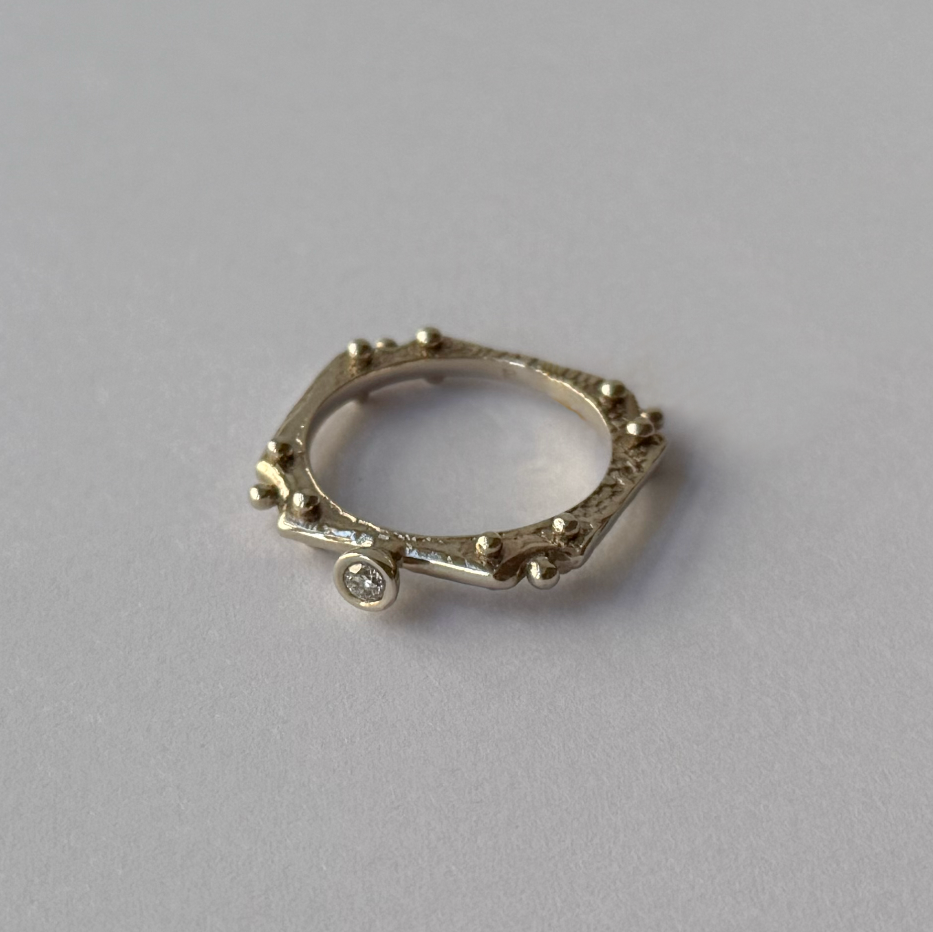 White Gold Ring with Diamond
