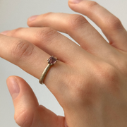 White Gold Ring with Orange Sapphire