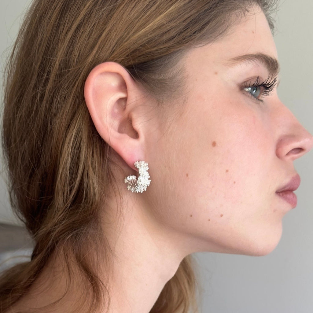 Silver Earrings "Outstanding Coral Wave"