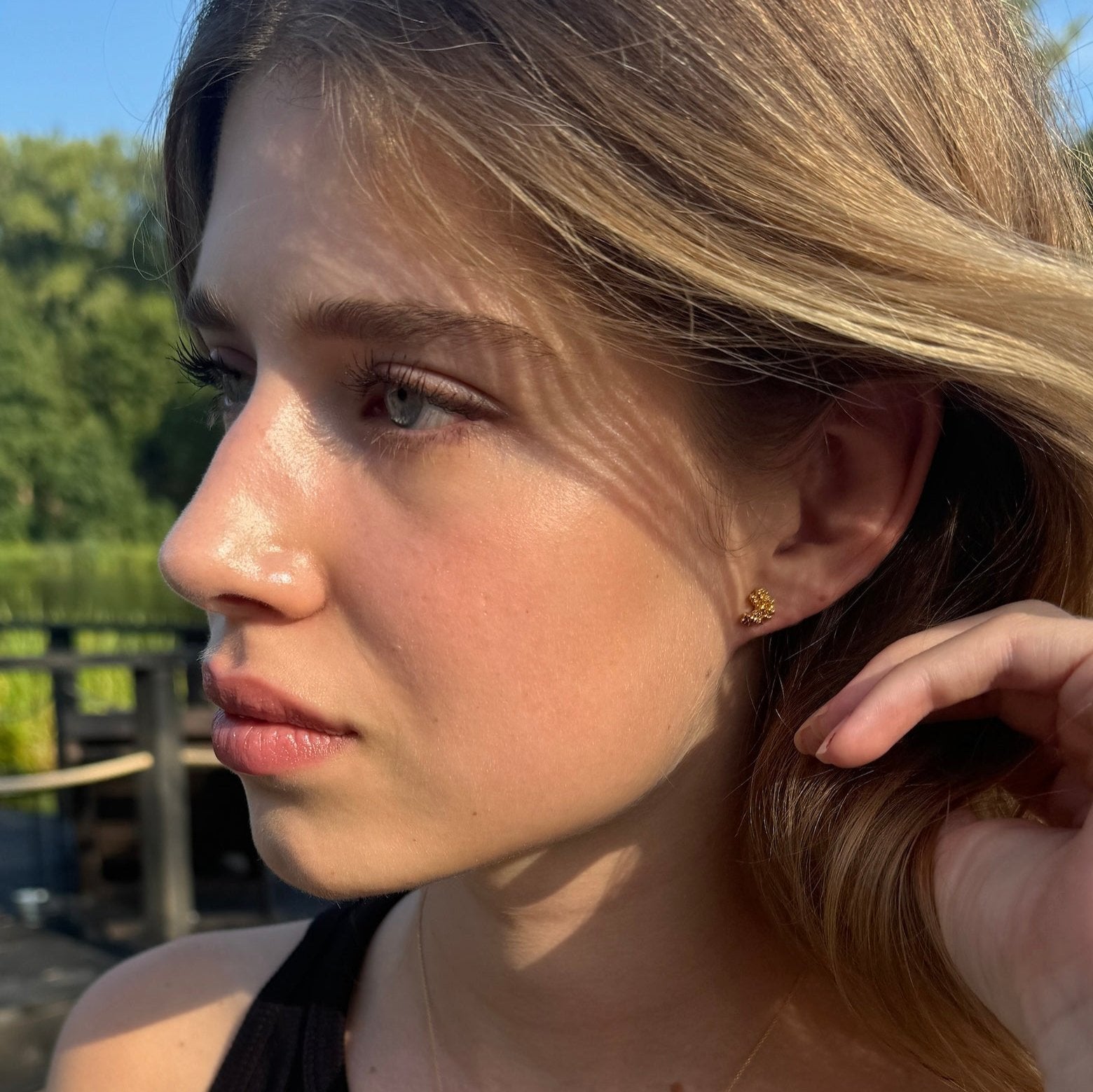 Gold Plated Silver Earrings "Tell it to My Heart"