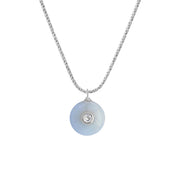 Silver Necklace with Aquamarine and Topaz "Paradise Sky"